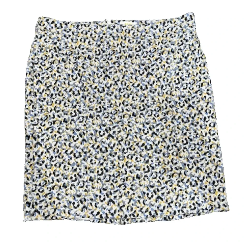 Anthropologie Maeve Jacquard lined Leopard Print Skirt 1X A007099